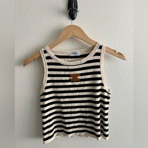 Celine Black and White Striped Women's Top